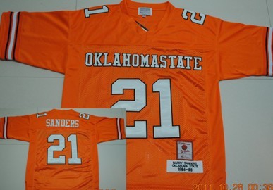 Barry Sanders Oklahoma State Cowboys orange Throwback jersey