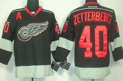 Henrik Zetterberg Detroit Red Wings black jersey