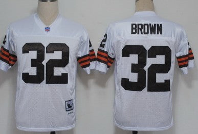 Jim Brown Cleveland Browns white Throwback jersey
