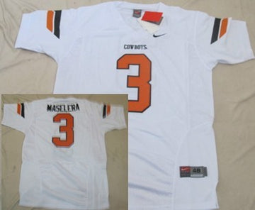 Isaac Maselera Oklahoma State Cowboys white jersey