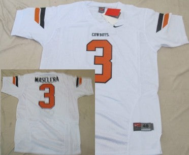 Isaac Maselera Oklahoma State Cowboys white jersey