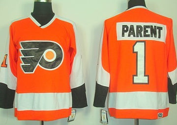 Bernie Parent Philadelphia Flyers orange Throwback jersey