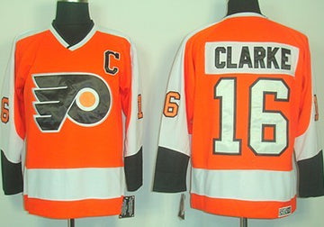 Bobby Clarke Philadelphia Flyers orange Throwback jersey