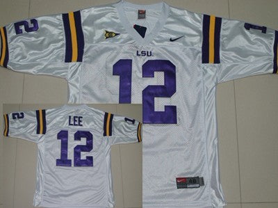 Jarrett Lee LSU Tigers white jersey