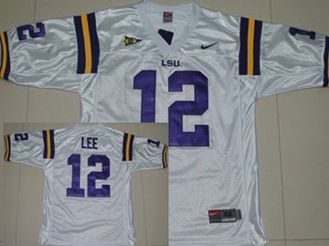 Jarrett Lee LSU Tigers white jersey