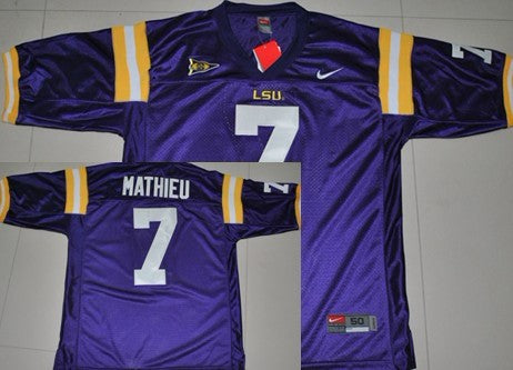 Tyrann Mathieu LSU Tigers purple jersey