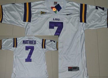 Tyrann Mathieu LSU Tigers white jersey
