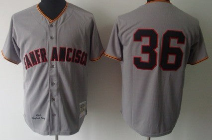 Gaylord Perry San Francisco Giants gray Throwback jersey