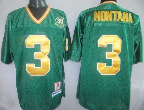 Joe Montana Notre Dame Fighting Irish green Throwback jersey
