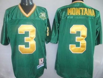 Joe Montana Notre Dame Fighting Irish green Throwback jersey
