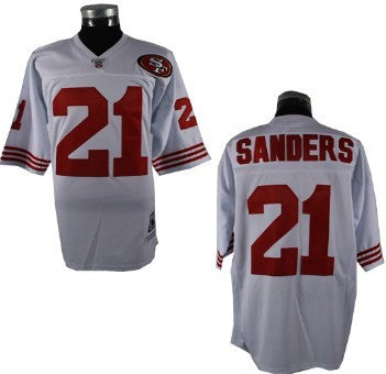Deion Sanders San Francisco 49ers white Throwback jersey