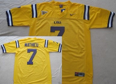 Tyrann Mathieu LSU Tigers yellow jersey