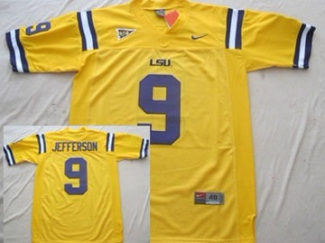 Jordan Jefferson LSU Tigers yellow jersey