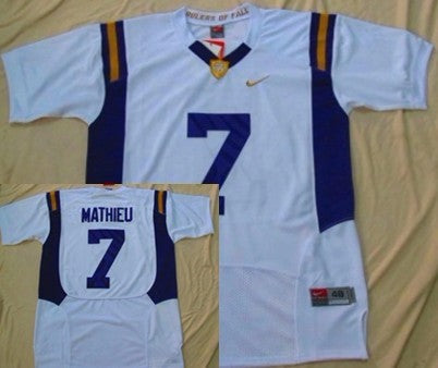 Tyrann Mathieu LSU Tigers white jersey