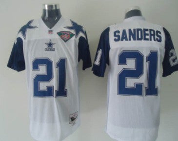 Sanders Dallas Cowboys white Throwback jersey