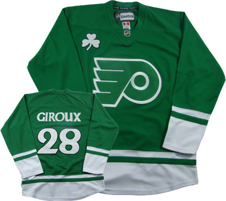 Giroux St. Patrick's Day Philadelphia Flyers green jersey