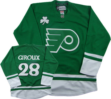 Giroux St. Patrick's Day Philadelphia Flyers green jersey