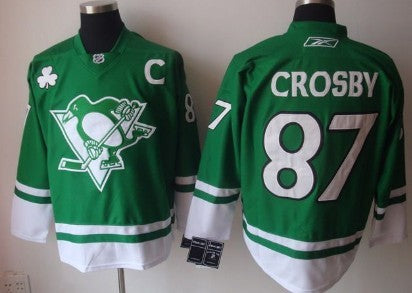 Sidney Crosby St. Patrick's Day Pittsburgh Penguins green jersey