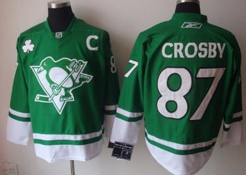Sidney Crosby St. Patrick's Day Pittsburgh Penguins green jersey
