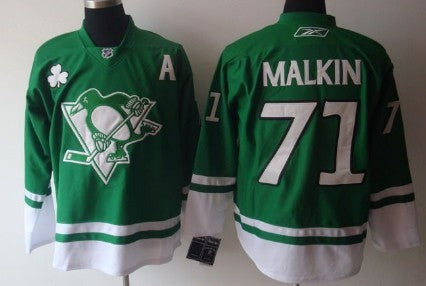 Evgeni Malkin St. Patrick's Day Pittsburgh Penguins green jersey