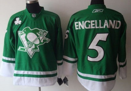 Engelland St. Patrick's Day Pittsburgh Penguins green jersey