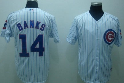 Ernie Banks Chicago Cubs white jersey