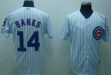 Ernie Banks Chicago Cubs white jersey