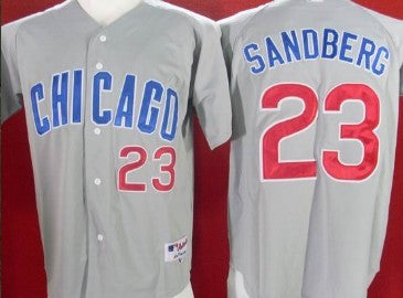 Ryne Sandberg Chicago Cubs grey jersey