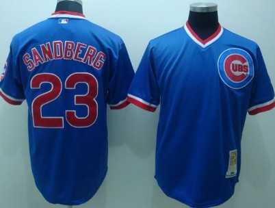 Ryne Sandberg Chicago Cubs blue Throwback jersey