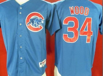 Wood Chicago Cubs blue jersey