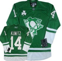 Chris Kunitz St. Patrick's Day Pittsburgh Penguins green jersey