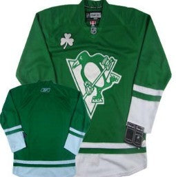 Blank St. Patrick's Day Pittsburgh Penguins green jersey