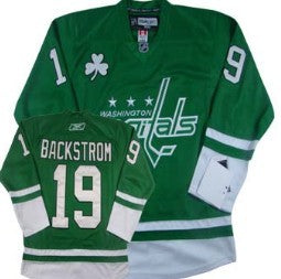 Nicklas Backstrom St. Patrick's Day Washington Capitals green jersey