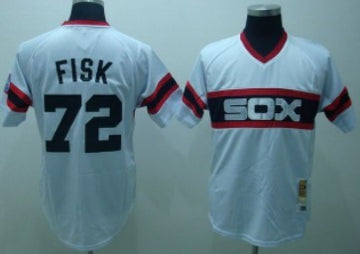 Carlton Fisk Chicago White Sox white Throwback jersey