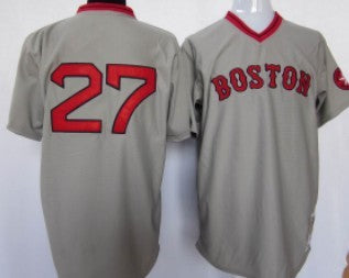 Fisk Boston Red Sox gray Throwback jersey