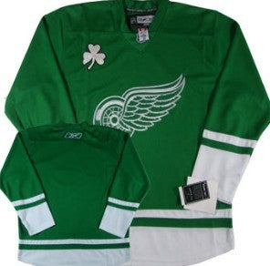 Blank St. Patrick's Day Detroit Red Wings green jersey