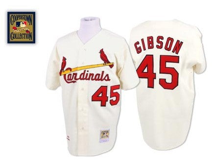 Bob Gibson St. Louis Cardinals cream Throwback jersey