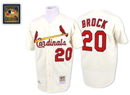 Lou Brock St. Louis Cardinals cream Throwback jersey