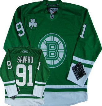 Marc Savard St. Patrick's Day Boston Bruins green jersey
