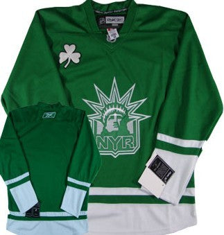 Blank St. Patrick's Day New York Rangers green jersey