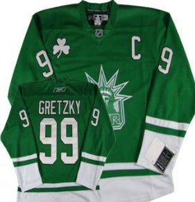 Wayne Gretzky St. Patrick's Day New York Rangers green jersey