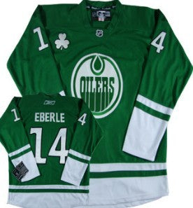 Jordan Eberle St. Patrick's Day Edmonton Oilers green jersey