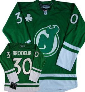 New Martin Brodeur St. Patrick's Day New Jersey Devils green jersey