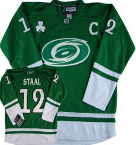 Eric Staal St. Patrick's Day Carolina Hurricanes green jersey