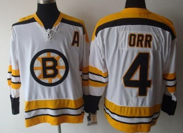Bobby Orr Boston Bruins white Throwback jersey