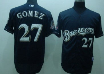 Carlos Gomez Milwaukee Brewers navy jersey