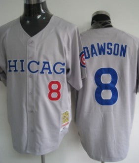 Dawson Chicago Cubs gray Throwback jersey