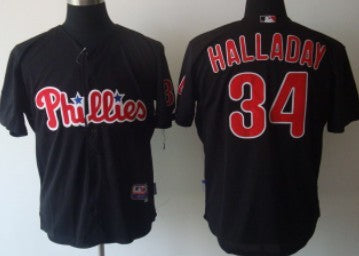 Halladay Philadelphia Phillies black jersey