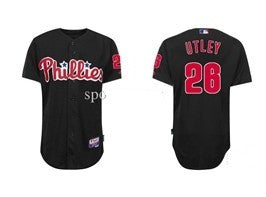Utley Philadelphia Phillies black jersey
