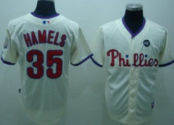Hamels Philadelphia Phillies cream jersey
